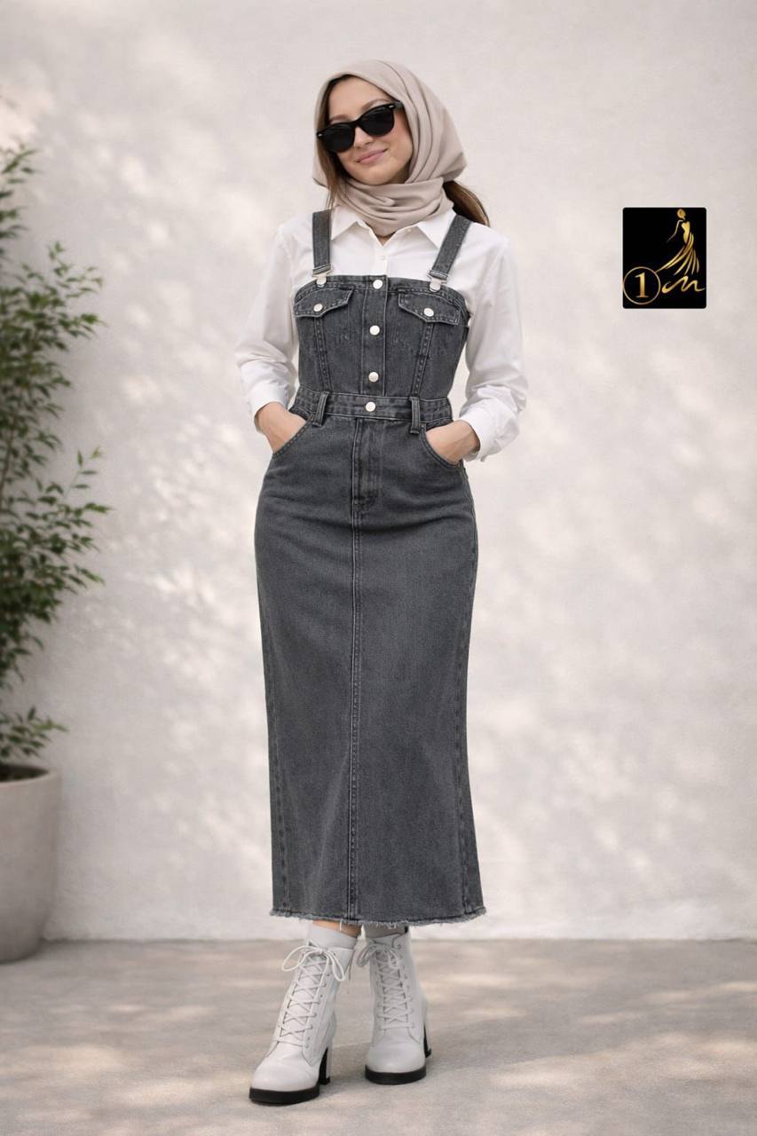 Jean Suspenders Dress
