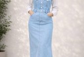 Jean Suspenders Dress